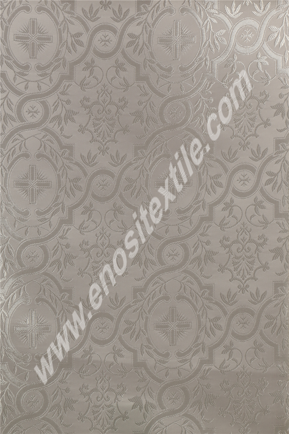 KL-049 White-Silver Brocade Fabrics